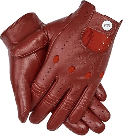 GSG Men Geniune Leather Gloves Sheepskin Black Driving Cycling Touchscreen Motorcycle Unlined Gloves