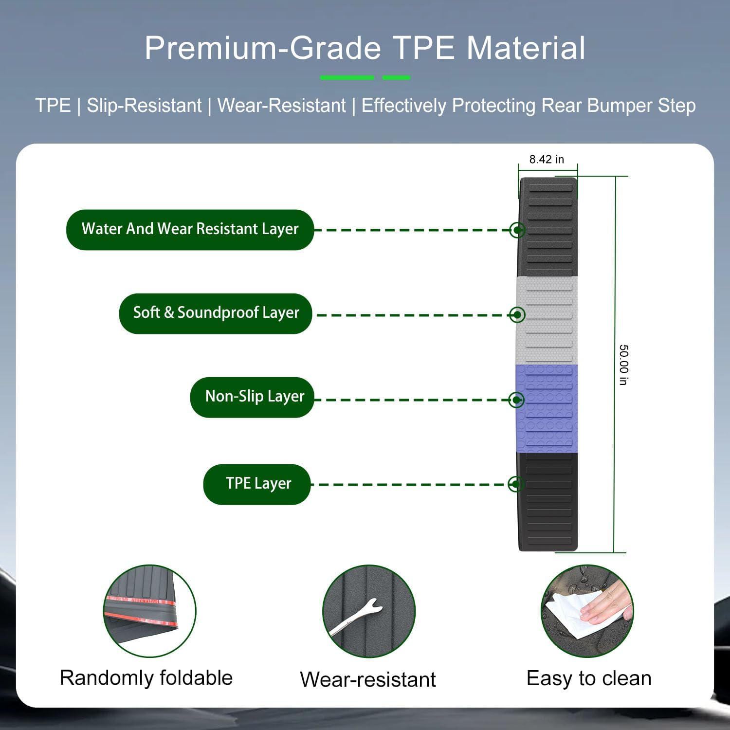 Bed Mat Compatible with 2022-2025 Ford Maverick Tailgate Mat Truck Bed Liner Rear Bumper Step Pad No Lariat Replacement for 2022-2025 Ford Maverick Accessories
