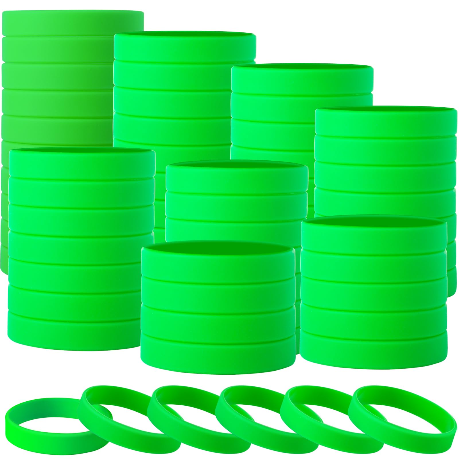 IDREAMBAND 100 pcs Rubber Bracelets Wristbands Colored Blank Bracelets Silicone Wristbands for Men Women Teen