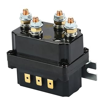 12V 250A Winch Solenoid Relay, Waterproof Contactor, 3.15 x 1.85 x 3.07 inches, Black