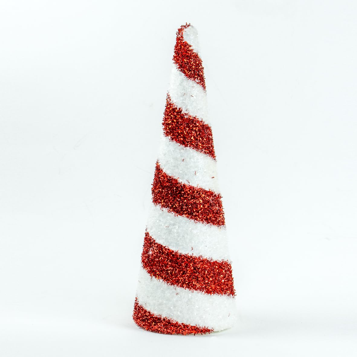 The Christmas Workshop Red, White Candy Cane Swirl Tinsel Decorations/Red And White Assorted Festive Christmas Tree Ornaments (1, Cone)