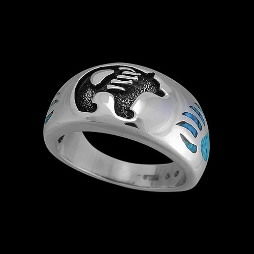 Miniatura 9 de 925 Sterling Silver Turquoise Bear Spirit Ring, Detailed Bear Paw Design, Handmade Gemstone Nature Band, Handcrafted Animal Birthstone Jewelry (12)