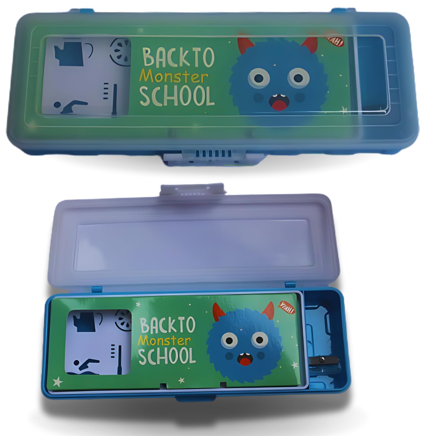 Plastic Pencil Case for for Students School Supplies, Stationery | Multipurpose Cartoon Printed Case Art Pencil Box for School Pencil Box Set for Kids (Blue) (B0CNYQQYD2) Amazon Price History, Amazon Price Tracker