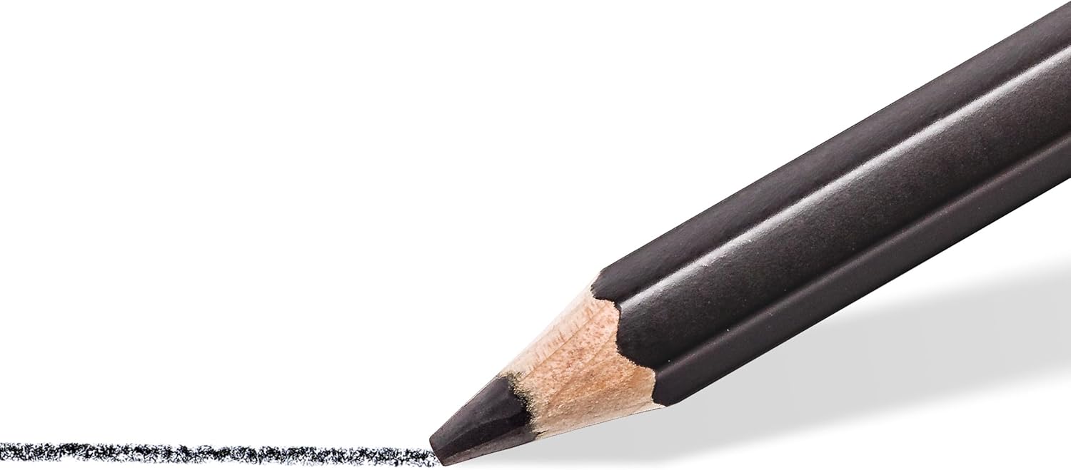 Staedtler Mars Lumograph Black Art Pencils, Presharpened #7B Artist Pencils, Box of 12, 100B-7B