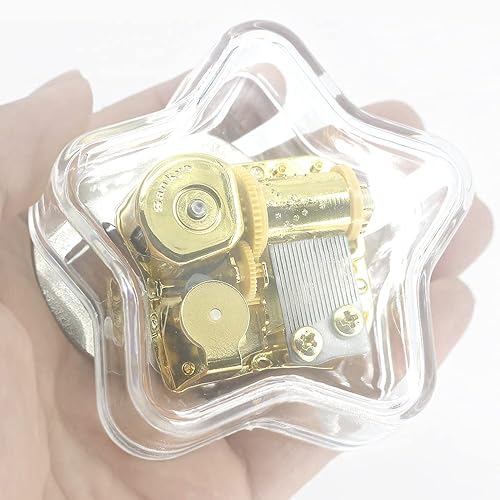 Miniatura 2 de SOFTALK Caja de música acrílica, caja musical creativa, hermosa melodía para Navidad, regalos de cumpleaños y día de San Valentín (estrella acrílica