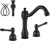 Vista 13 de gotonovo Grifos de baño de 8 pulgadas de extensión amplia para lavabo de 3 orificios, 2 manijas de palanca, montaje en cubierta con desagüe