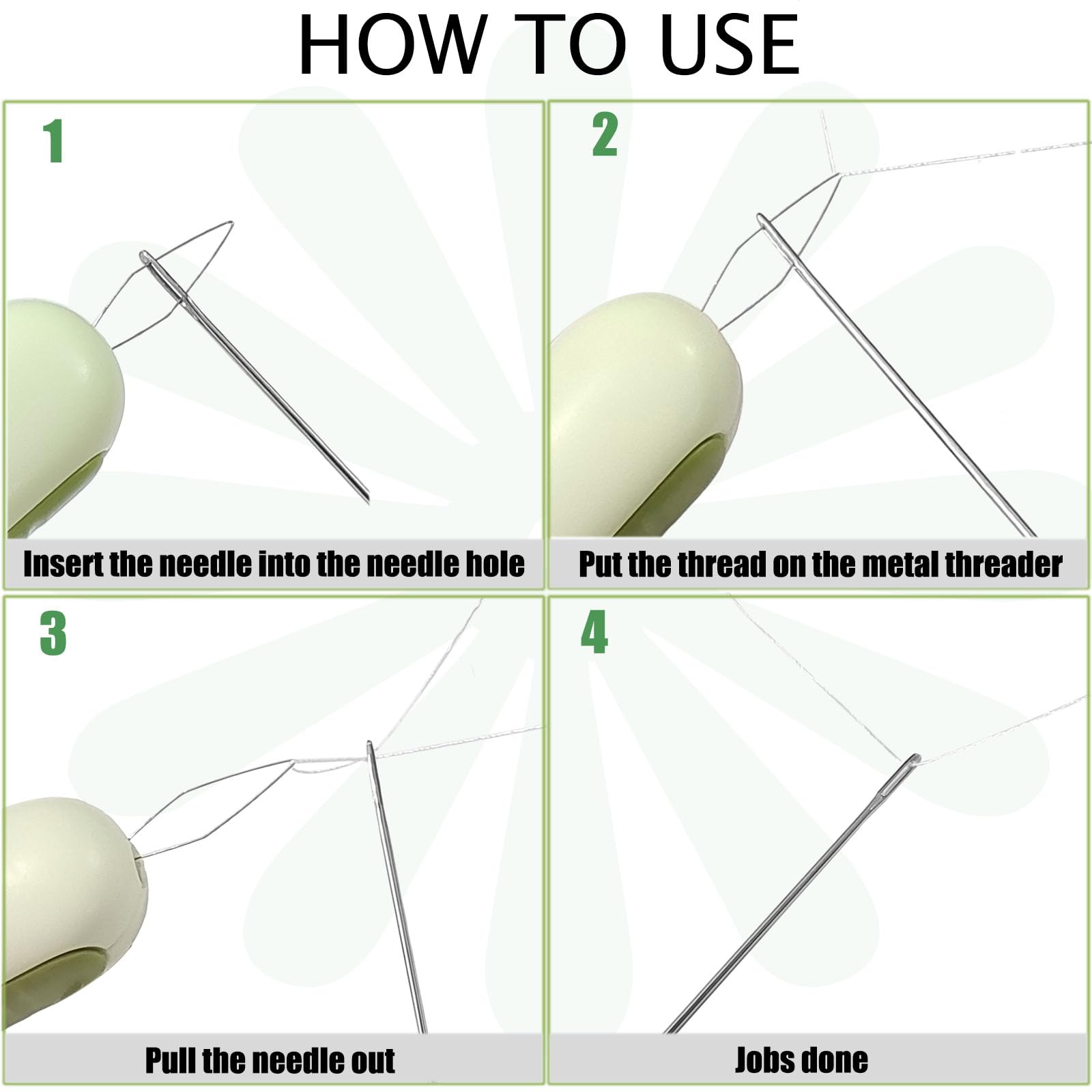 YEQIN 2PCS 2 in 1 Needle Threader Seam Ripper, Upgraded Thread Seam Ripper Needle Threading and Seam Remover Seam Ripper Tool Needle Threaders for Hand Sewing Knitting Craft Quilting Supplies (Green)