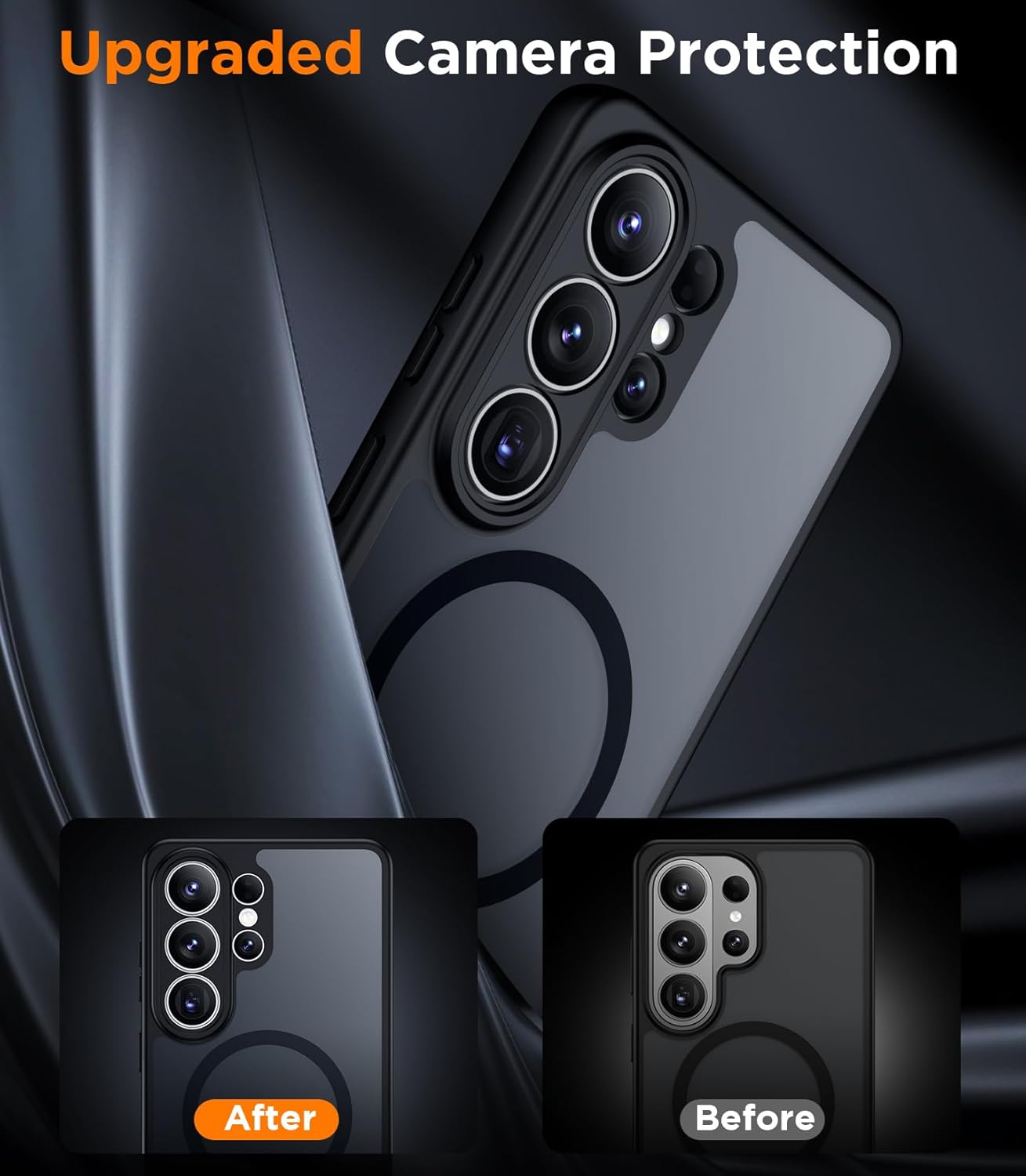 SPIDERCASE for Samsung Galaxy S26 Ultra Case,Magnetic with [2 PCS Tempered Glass Screen Protector] Upgraded [Full Camera Protection] Translucent Matte Anti-Scratched Slim Case for S26 Ultra,Black - Image 6