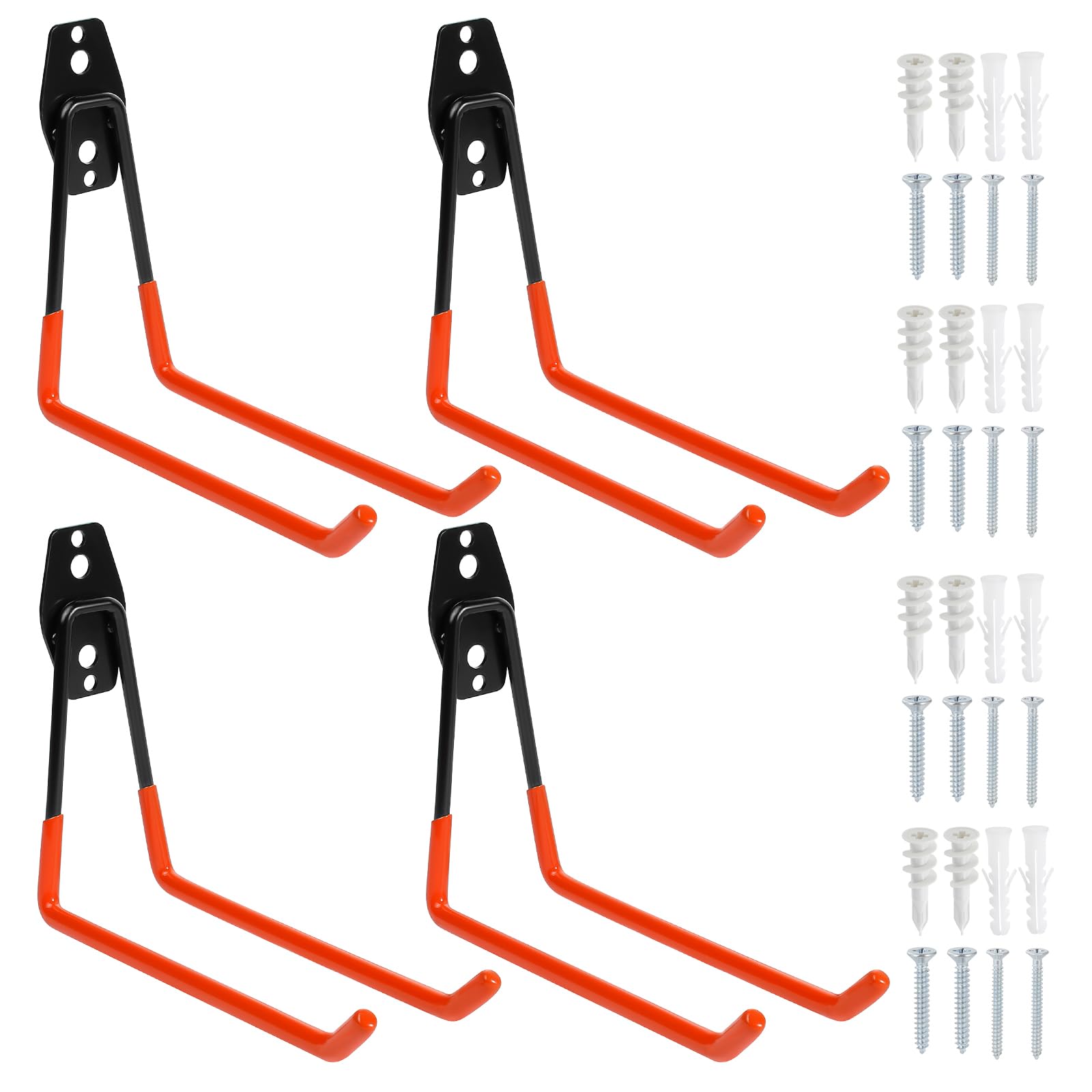 Faankiton 4PCS Garage Hooks, Wall-Mounted Utility Hooks and Hangers