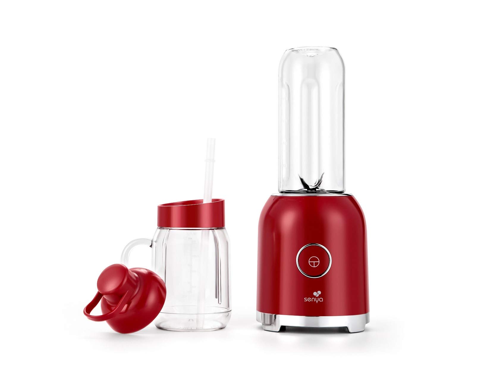 SENYA JUICY DELIGHT, Blender Portable 250W – Mini Blender avec Gourde 600 ml et Mug 500 ml – 6 Lames en Acier Inoxydable – Mixeur Smoothie et Shakes Protéinés – Sans BPA
