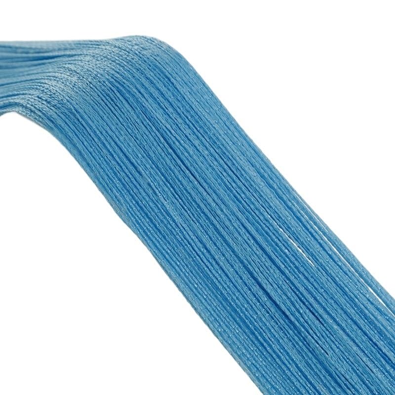 Fadenvorhang 300 x 200 cm Fadenvorhänge, Bildschirmband, Trennvorhang for Wohnzimmer, Tür, Wand, Fenster, Panel, Quastenvorhang Fadengardine(Sky Blue,300x240cm)