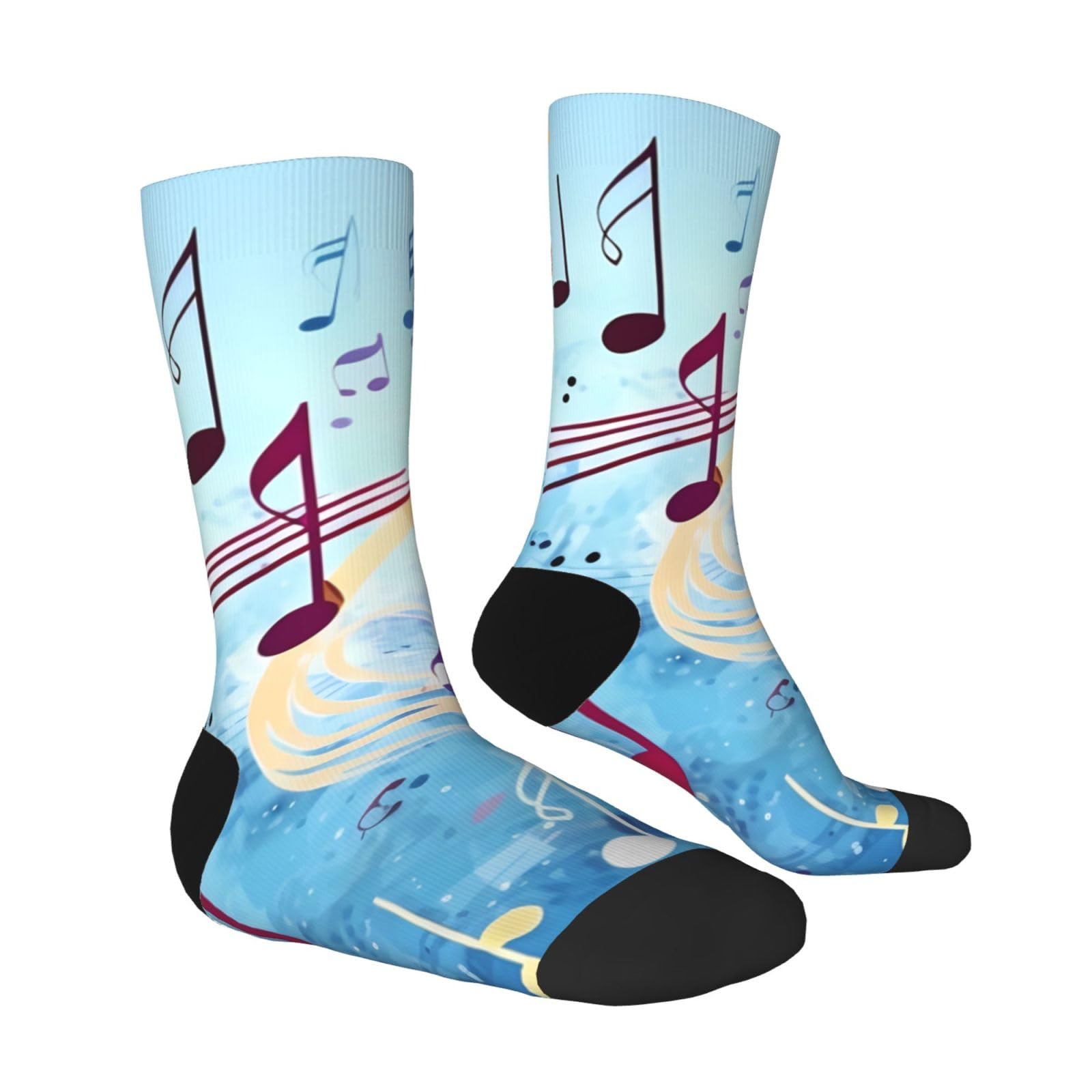 LZQPOEAS Note Athletic Socks Unisex Cushioned Crew Socks Hiking Running Calf Sock Soft Above Ankle Sock