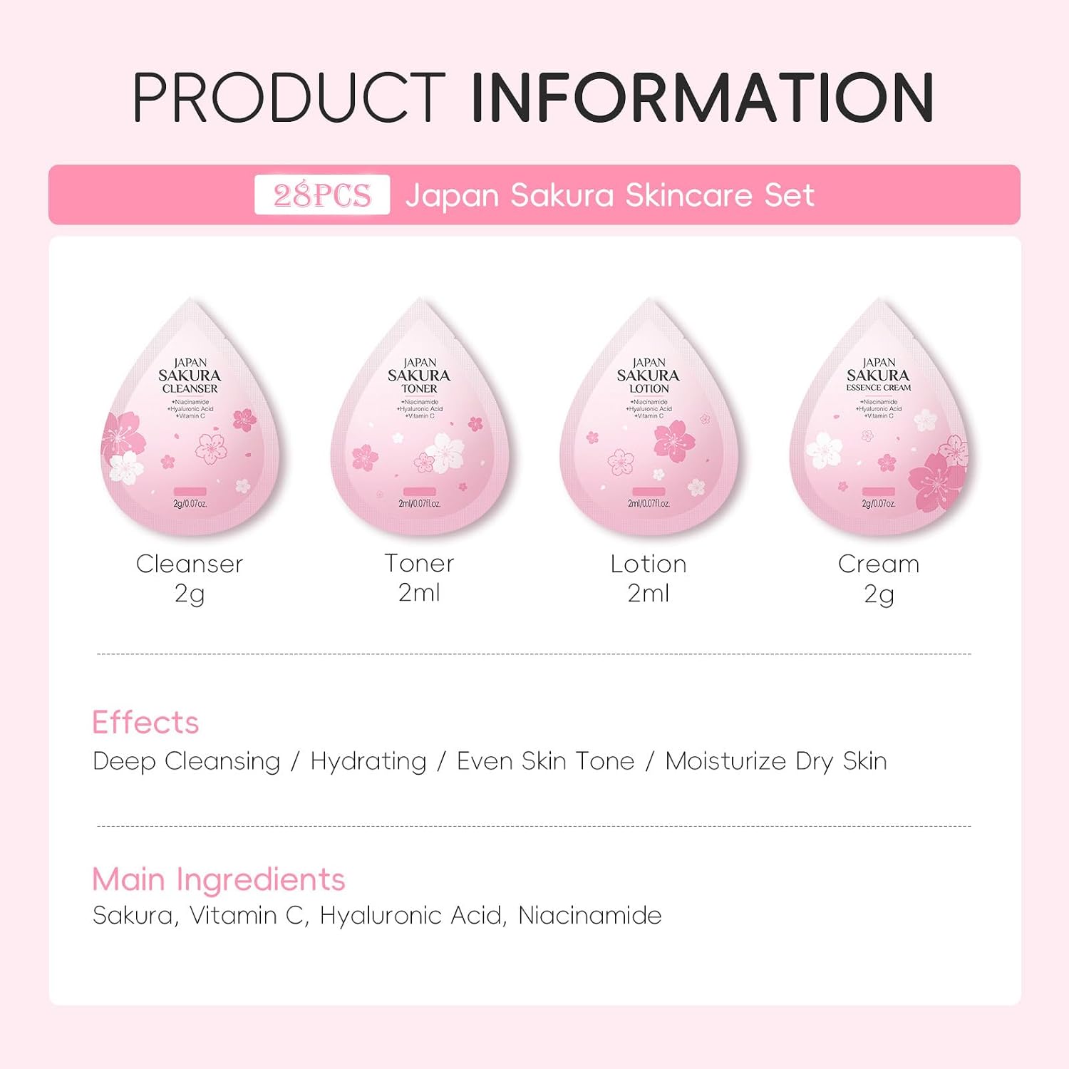28 PCS Travel Mini Skin Care Set, Mini Travel Items Including Face Wash, Toner, Lotion, Hydrating Cream, Skincare Set for Dry Skin, Vegan & Cruelty-Free, Face Skin Care Routine Kit