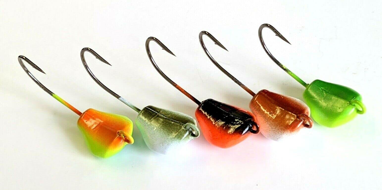 10 Painted "Rock" Jig Head Lure Blackfish Taug Striper Ultra Point Hook -Variety 1.5 oz