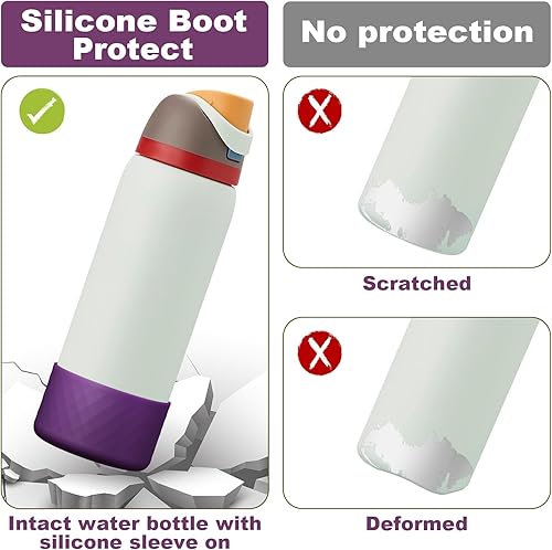 Vista 179 de 2PCS Silicone Water Bottle Boot for Owala 24oz 32oz 40oz, Anti-Slip Protective Sleeve Bottom Bumper Protector for FreeSip, Twist, and Flip Stainless