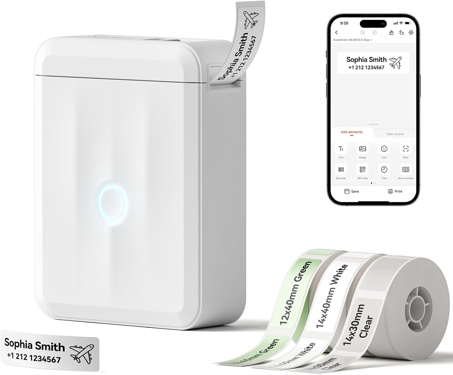 NIIMBOT D110 Mini Label Maker for Kids School Items, White