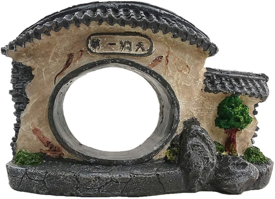 Aquarium Decoration Hideout, Aquarium Landscaping - Habitat Decor Turtle Lizard Fish Hideouts Reptile Cave Box Accessories (14 * 4 * 10 cm)