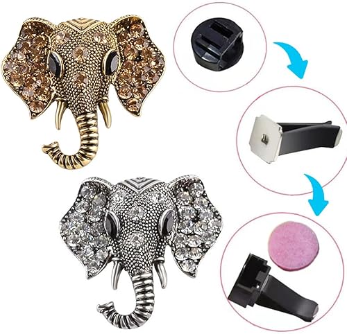 Vista 59 de ZOSTLAND Clip decorativo de coche con diamantes de imitación, ambientadores de automóvil, clip de ventilación de metal, ventilación de aire 2-2