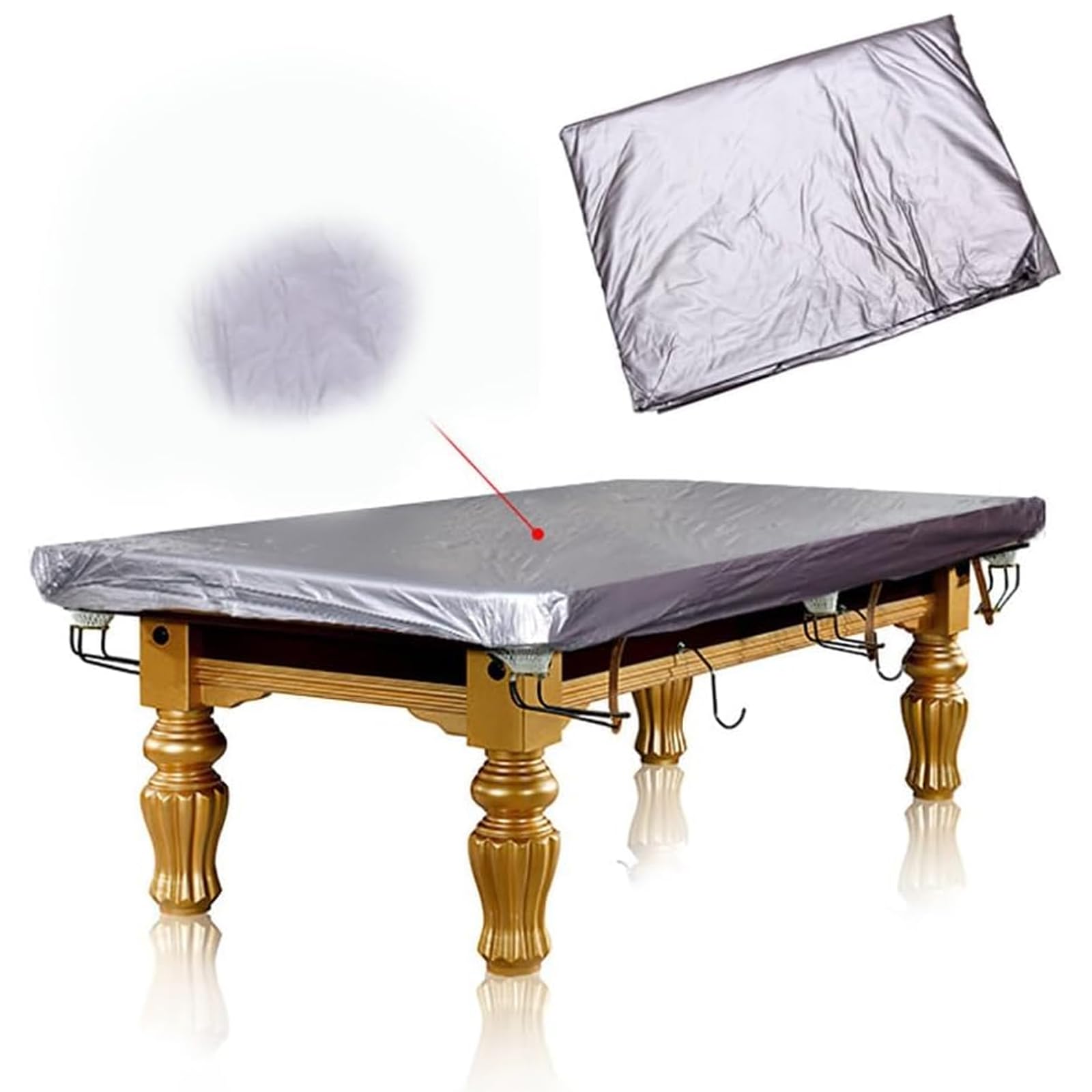 Verdickte Billardtisch-Abdeckung, Billard-Billardtisch-Abdeckung, Hardtop, mit Kordelzug, Billardtisch-Staubschutz, wasserdichte, staubdichte, feuchtigkeits- und Sonnenschutz-Snooker, 12ft