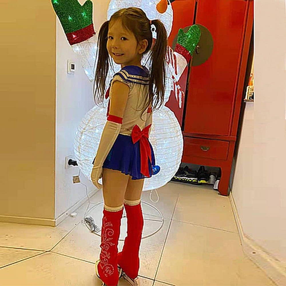 Handmade Ice Figure Skating Dress Girls Kids Competition Dance Wear Water Ice Moon