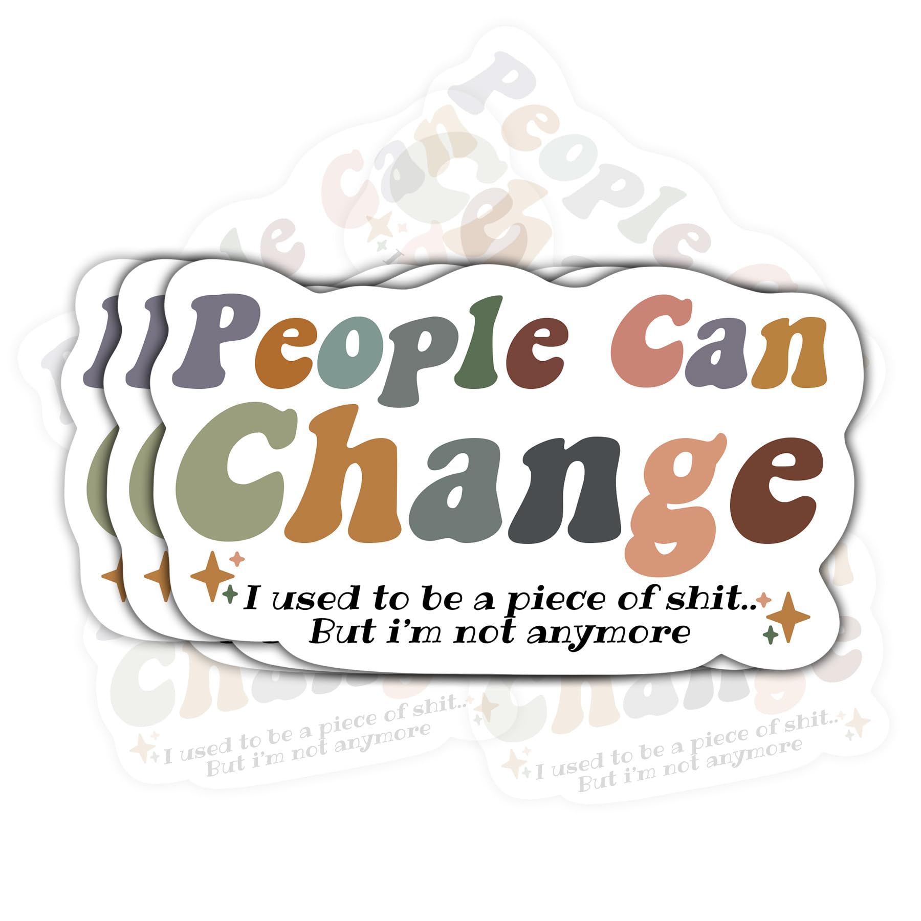 (3PCS) People Can Change Sticker I Think You Should Leave Inspired Funny Die-Cut Waterproof Vinyl Stickers for Water Bottle Tumbler Phone Case Cars Laptops Gifts for Adults Boys Merchandise (3 Inches)