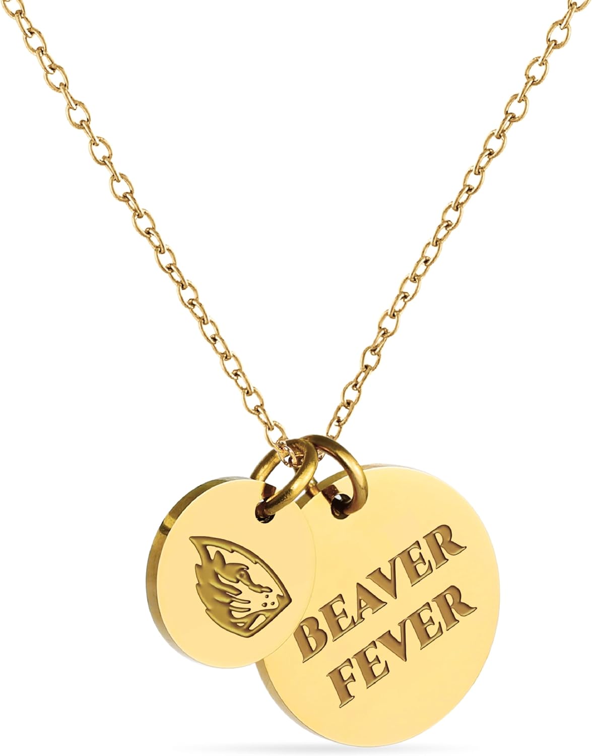Stone Armory Necklace for Oregon State Beavers - 18K Gold-Plated Stainless Steel Jewelry Designed for Sensitive Skin - Adjustable 16-20in Chain, Gift for Oregon State University Fans - Image 4