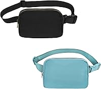 Vista 50 de VOROLO Riñonera para mujeres y hombres, bolsa cruzada, bolsa de cinturón con correa ajustable, Gris claro, Talla única