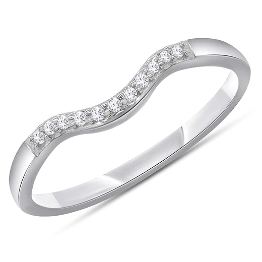 Diamond Accent Curved Wedding Band