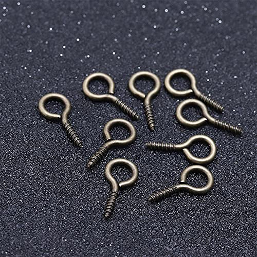Ziytex 200Pcs Small Tiny Mini Eye Pins Eyepins Hooks Eyelets Screw Threaded Gold Color Clasps Hooks Jewelry Findings (Color : Gold, Size : 5X10Mm) #TOP5
