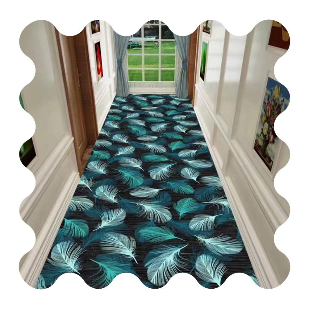 Tapis de passage couloir anti-bruit et protecteur de sol 3D bleu