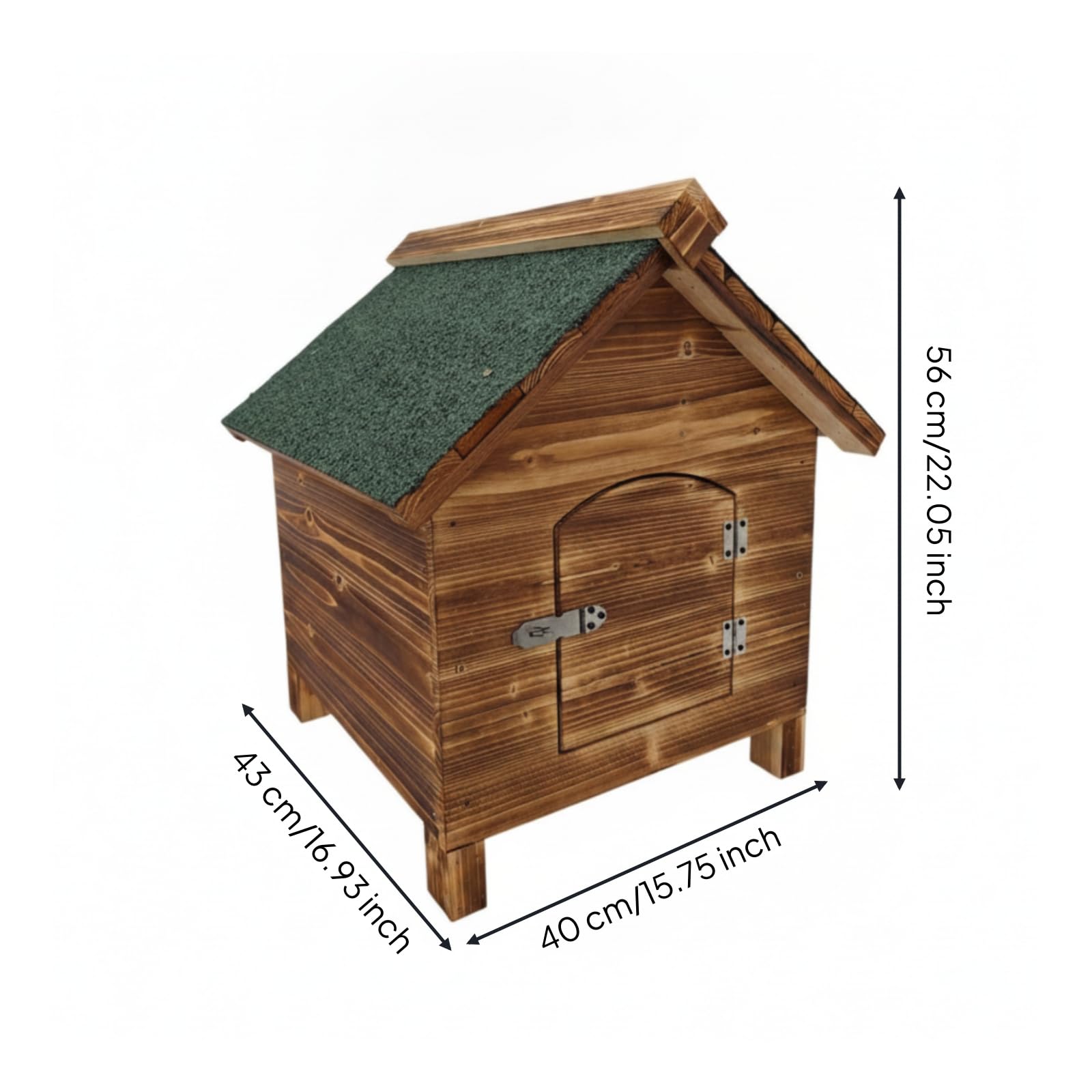 Stabil Katzenhaus mit Spitzdach, Gartenmodell Mit Wasserdichtem Dach Und Tür An Der Vorderseite