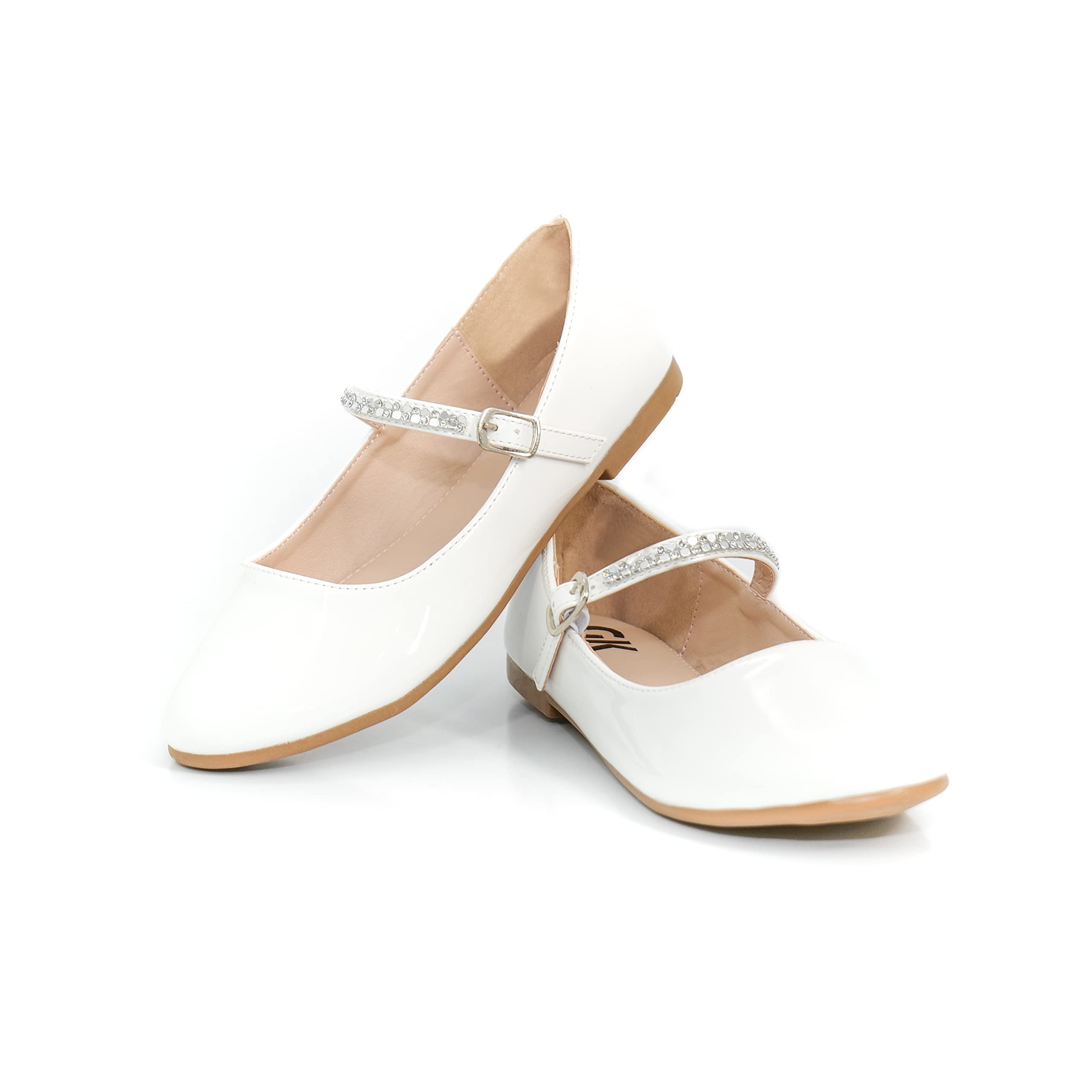 GKFancy Flats Girls Dress Shoes | Formal Shoes for Dressy Girl | Ballet Sparkle Wedding Party | Adorable Ballerina Mary Jane Flats | Ideal for Any Special Occasion