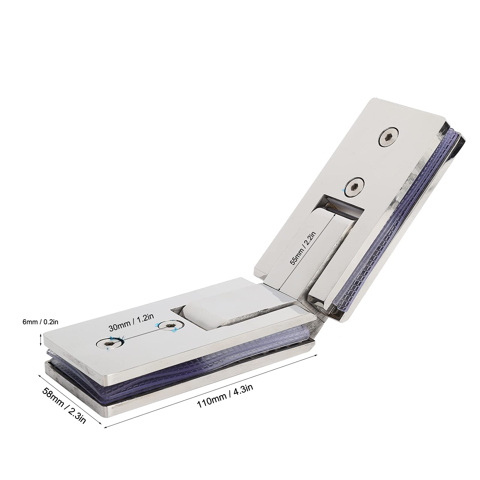 Zawias do drzwi szklanych, zacisk łazienkowy, Bathroom Clamp Clip,Glass Door Hinge,Pivot Hinges,Glass Shower Door Clip, Scratched-proof Heavy Duty 135 Degree Shower Room Hinges Firm
