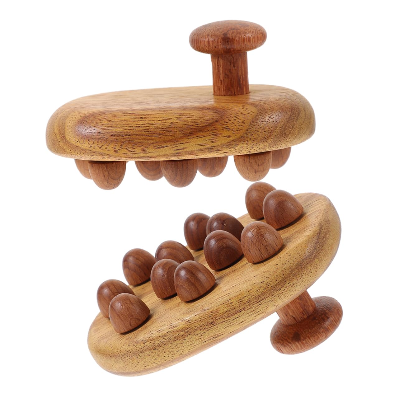 Cepillo De Masaje De Sándalo Cepillo Para La Fascia Del Cuero Cabelludo Para El Cabello Masajeador Peine Pequeño Peine De Madera Natural 2 piezas x 4