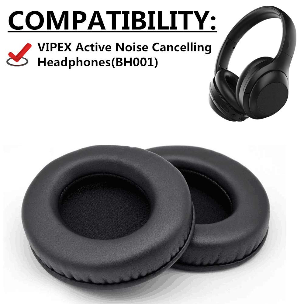 1 Pair Replacement Earpads Cushions Compatible with VIPEX Active Noise Cancelling (BH001) Headset Headphones Earmuffs