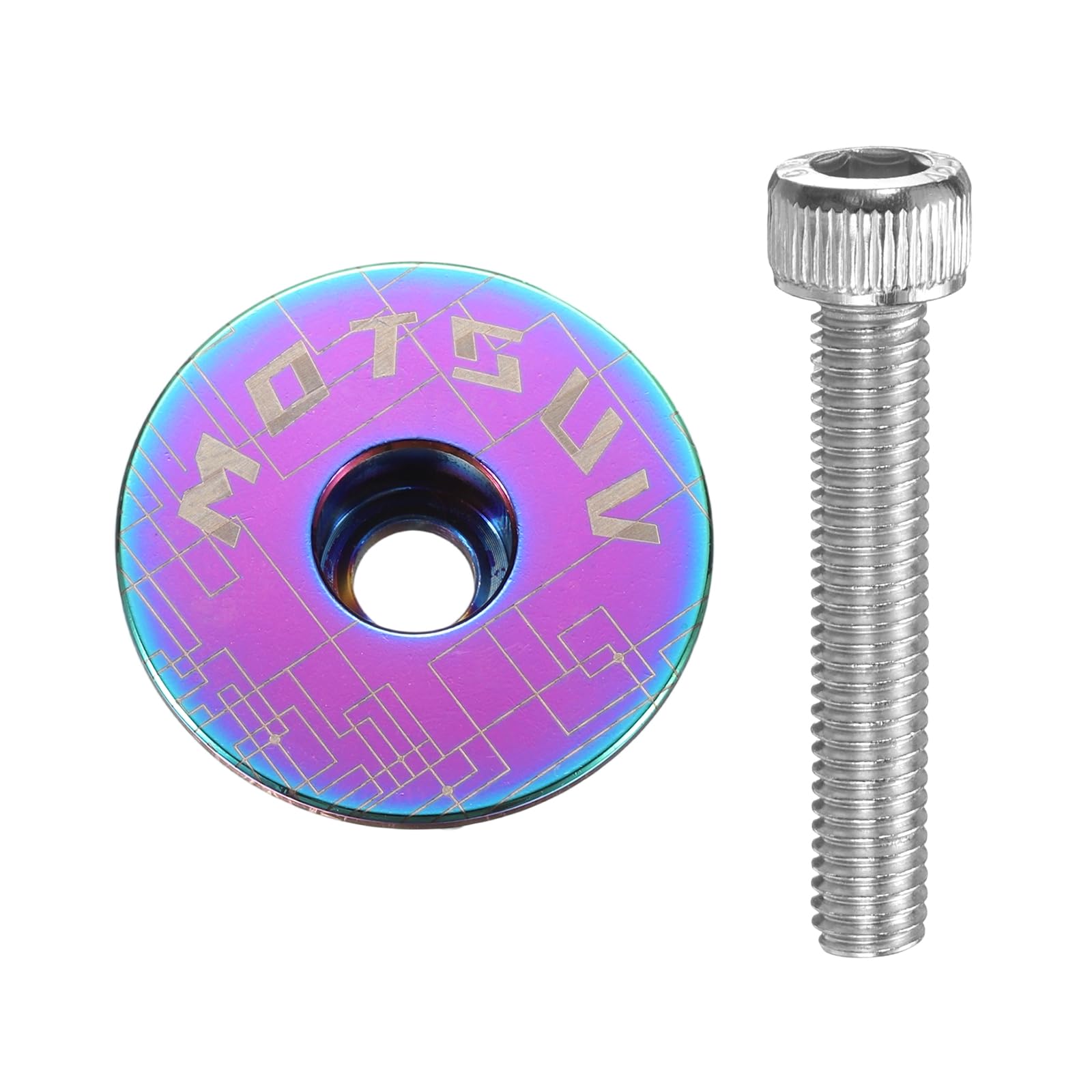 sourcing map 1 1/4" OD Bicycle Headset Stem Top Cap Aluminum Alloy Cycling Headset Cover Stem with M6 Bolt for Mountain Bicycle Road Bicycle MTB, Colorful