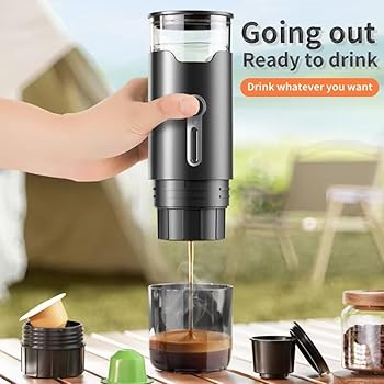 Koolenry Cafetera Eléctrica Compacta, Portátil para Cápsulas y Café en Polvo, Ideal para Viajes y Oficina, Tecnología de Preparación Rápida.3