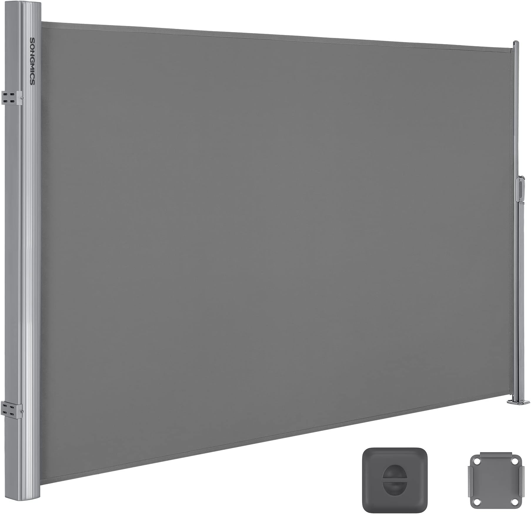 SONGMICS Support Au Sol Pour Poteau De Store Latéral Gris