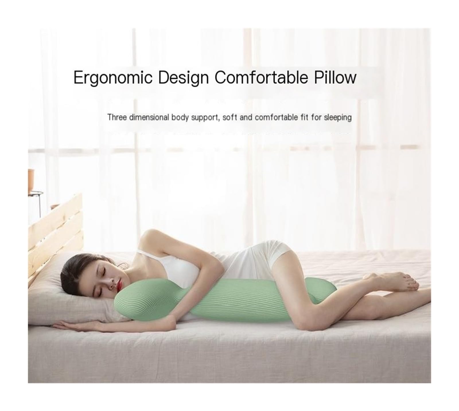 Morbido cuscino in memory foam per tutto il corpo, per dormire, donne incinte, cuscino confortevole, arredamento per la casa, cuscino decorativo (Lce Silk Blue)