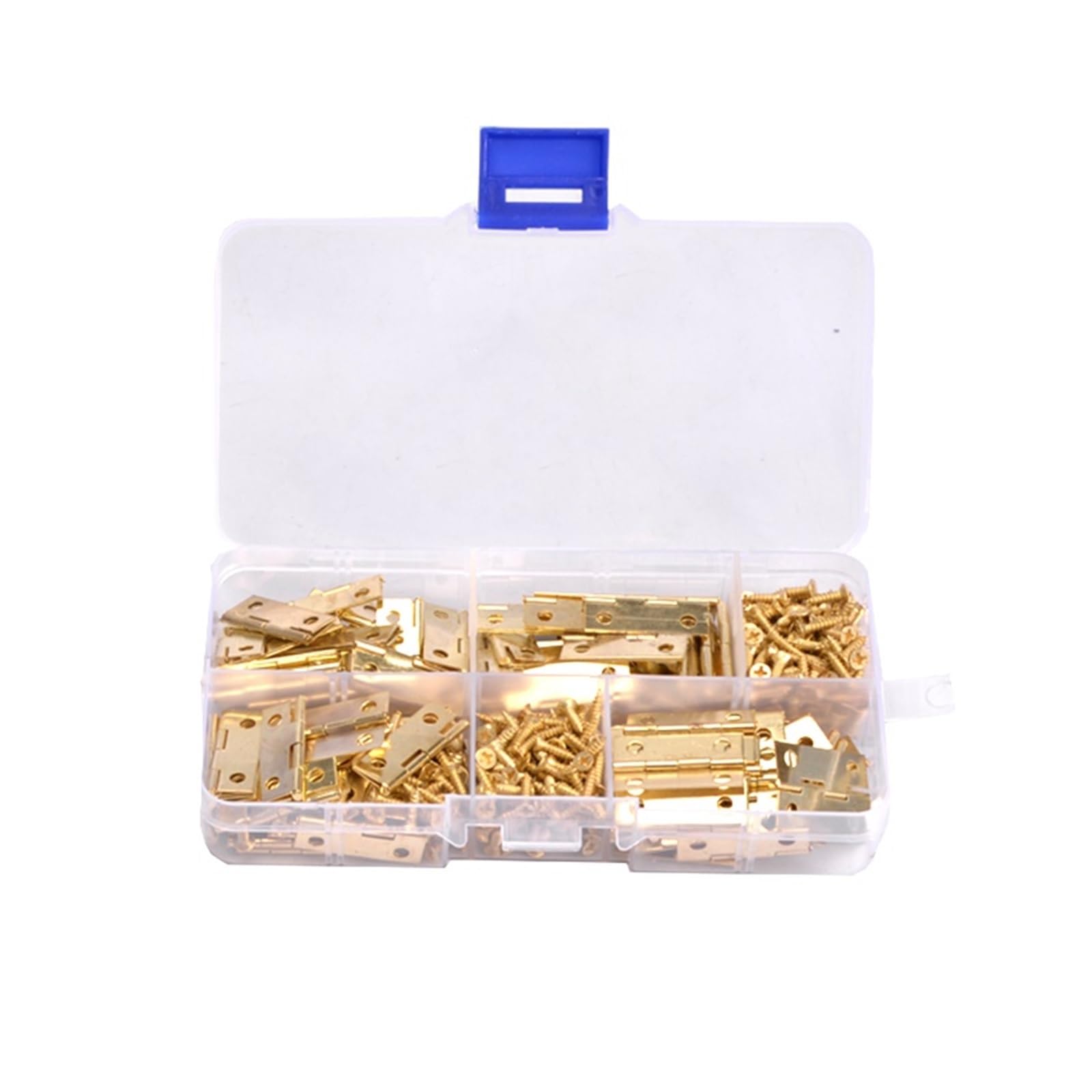 Cbtyacvlp Golden 100 Pack Mini Butt Hinge With 400 Screws Bronze Silver For Crafts Wooden Jewelry Box Cabinet(Golden)