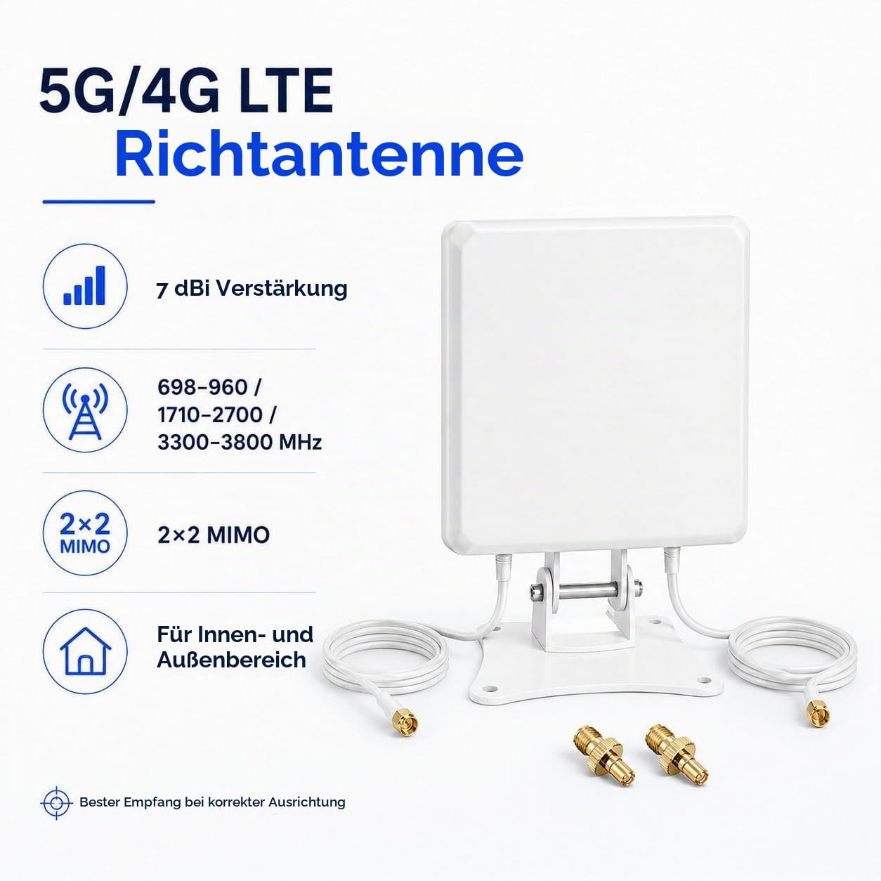 4G LTE 5G Antenne SMA MIMO Richtantenne 7dBi Panelantenne