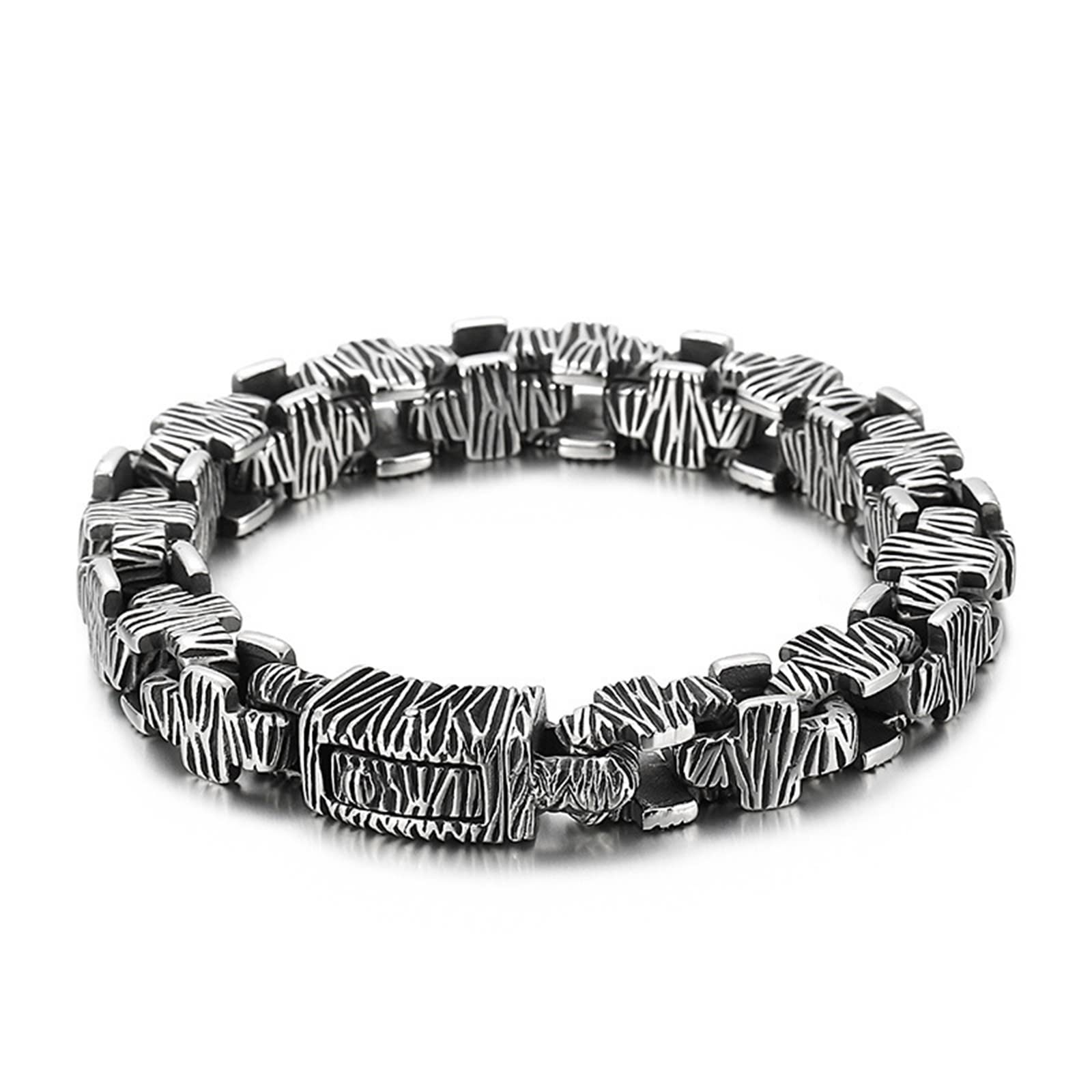 Męska bransoletka ze stali nierdzewnej, z krzyżem, ze wzorem 3D, pomysł na prezent dla mężczyzn, długość 22,5 cm, szerokość 10 mm, czarna