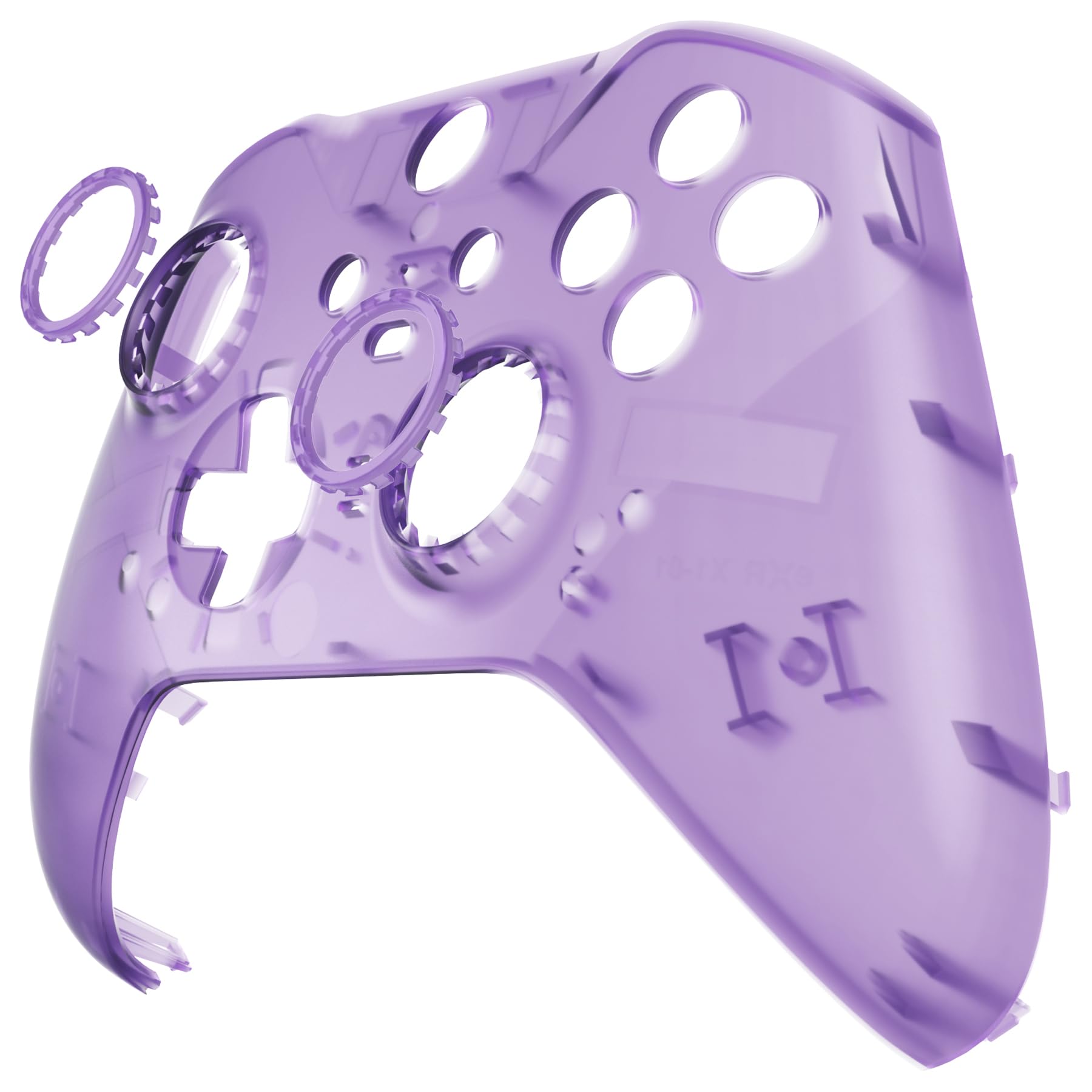 eXtremeRate Cover Frontale per Xbox Elite Series 2 Controller Model 1797,Custodia Scocca Ricambio per Xbox Elite Series 2 Core Joystick con 2 Anelli,Senza Controller-Trasparente Viola