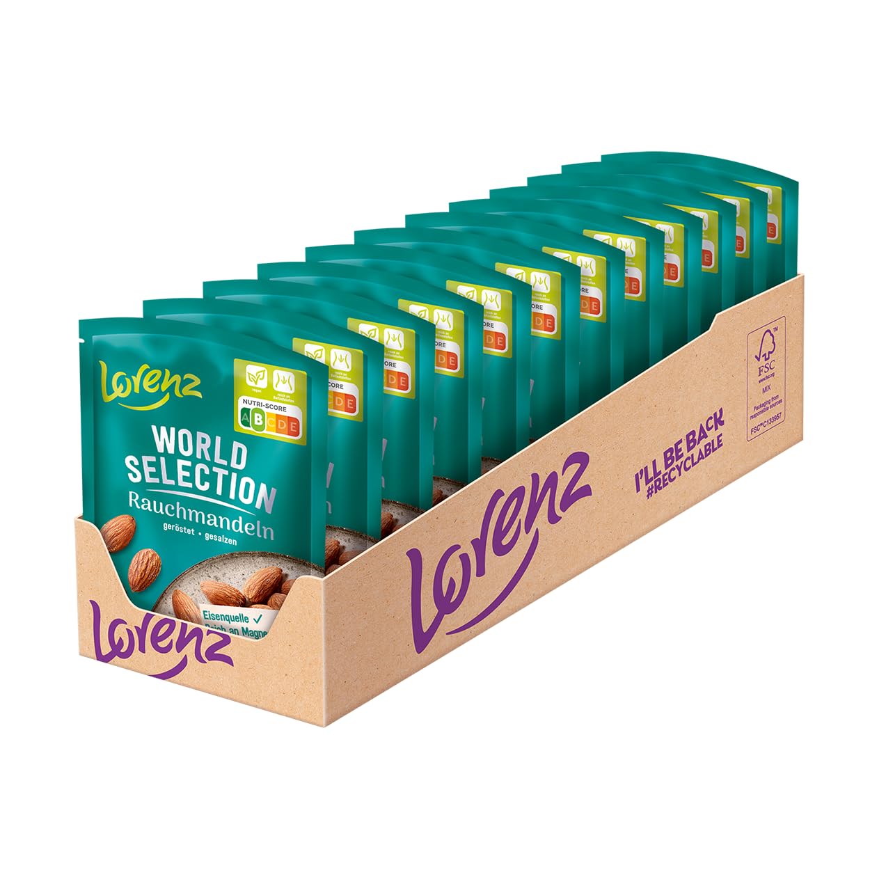 LORENZ | Rauch-Mandeln | 12 x 100 g | vegan