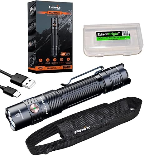 Fenix PD35R ACE 2000 lúmenes USB recargable LED táctico EDC linterna con EdisonBright accesorio caso