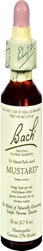 Bach Remedios florales originales mostaza para la alegría esencia floral homeopática natural bienestar holístico y alivio del estrés vegano gotero
