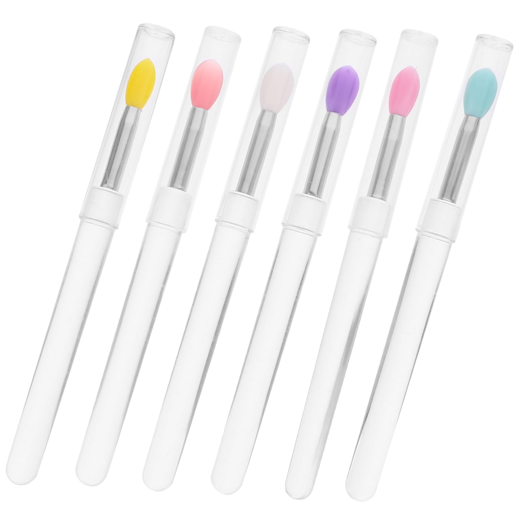 NULYLU Sleek Lip Brush Stick Lip Applicator for Lipstick Gloss Silicone Makeup Brush