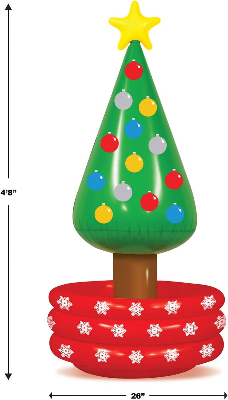 Beistle Inflatable Christmas Tree Coolers, 3 Pack, 4’ 8” x 26”, Each Holds Approx. 24 12 oz. Cans - Drink Cooler, Drink Containers for Parties, Christmas Inflatable, Holiday Decorations image 2