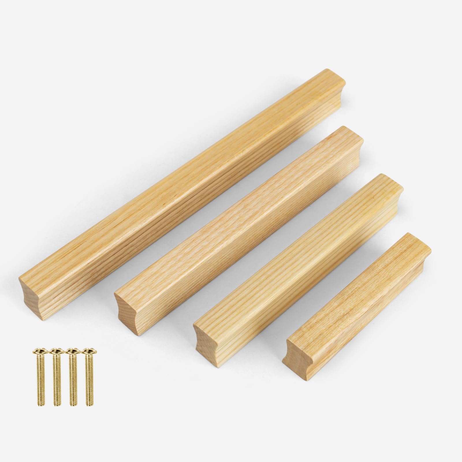 KOVNISE 2PCS Furniture Handles White Wax Wood Furniture Handle Modern Style Handle with Nails Suitable for Cabinets Drawers Cabinets Kitchen Bedroom Shoe Cabinets (128MM)