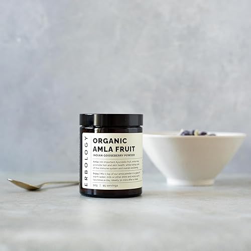 Miniatura 3 de Erbology Polvo orgánico Amla de 3.2 onzas, 45 porciones, grosella espinosa india, regeneración de la piel y el cabello, rico en vitamina C